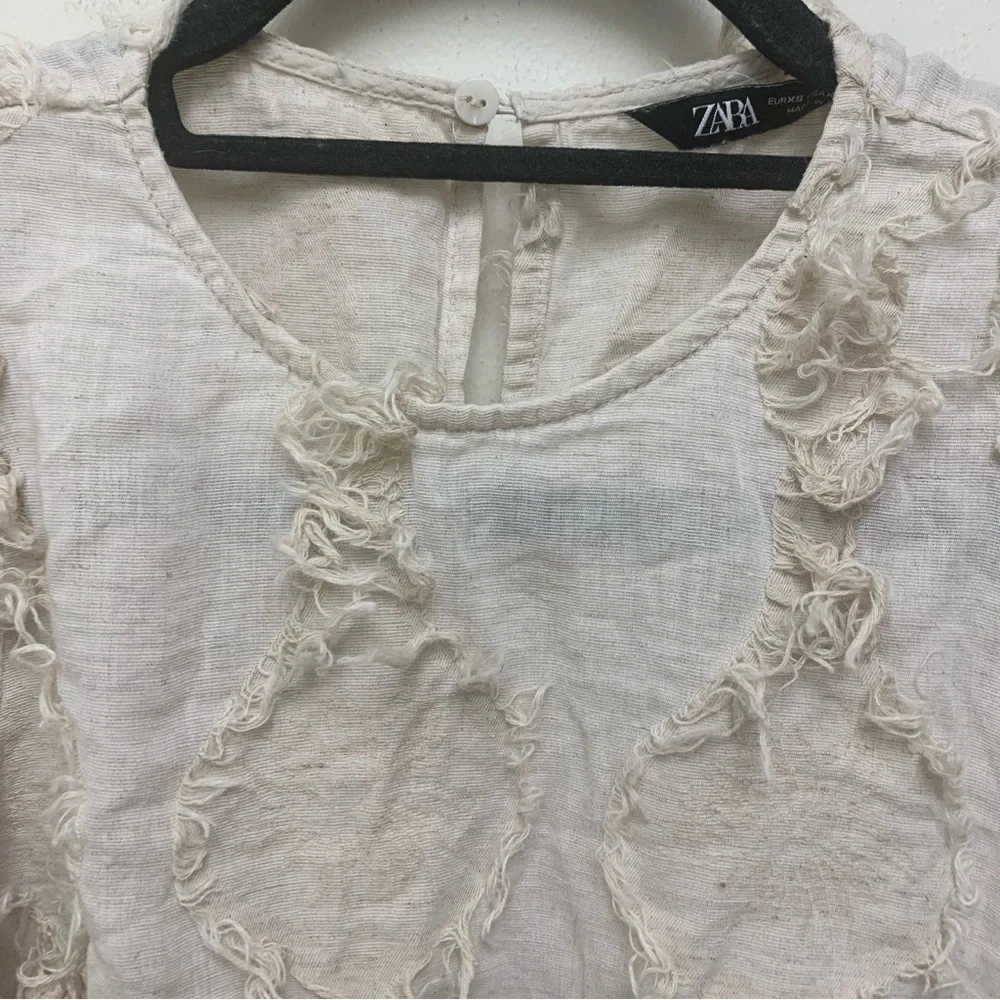Zara Voluminous Fringe Blouse